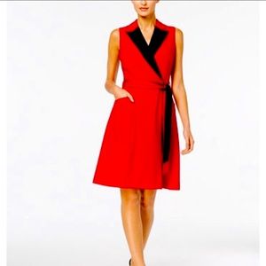 Calvin Klein Red ♥️ and Black 🖤Wrap Dress